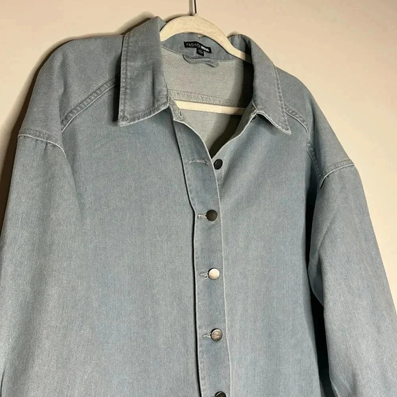 Never Fray Never Distressed Denim Shirt - Light Wash - Picture 8 of 12